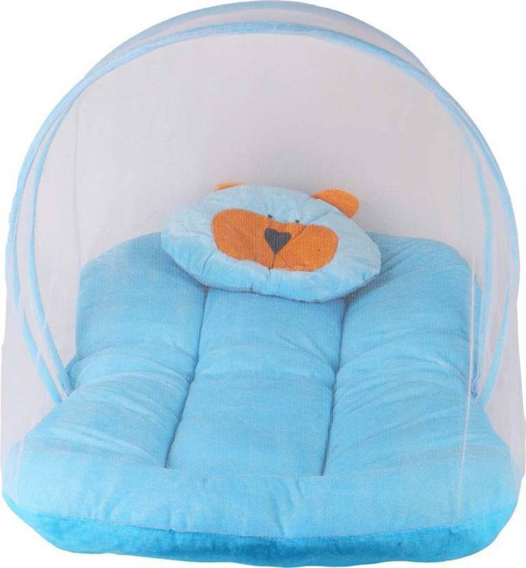 Ishanhandloom High Quality Velvet Baby Bedding Set Blue Mosquito net New born baby(Fabric, Blue)