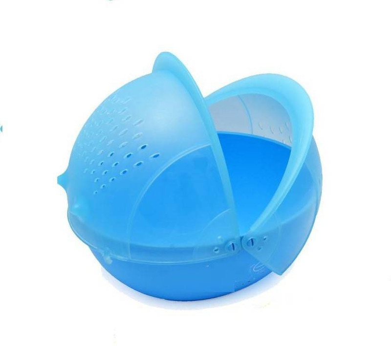 mjshopee Premium Quality Kitchen Drainer / Strainer Fruit Vegetable Rice Pulses Noodles pasta Washing Bowl Strainer Plastic Bowl Collapsible Colander (Blue Pack of 1) Collapsible Strainer(Blue Pack of 1)