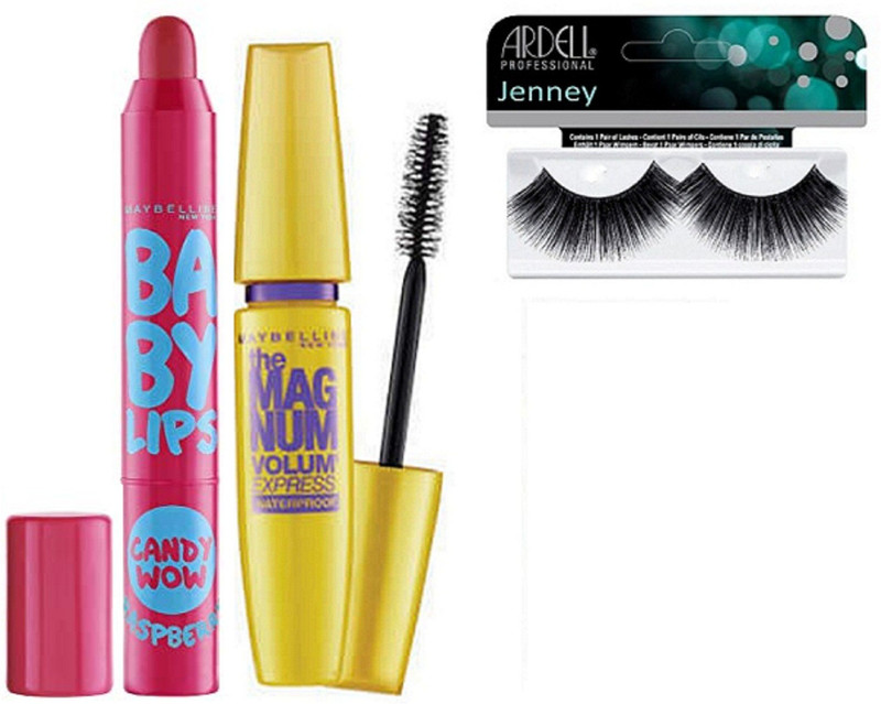 jenney Baby Lips Candy Wow Raspberry Lip balm & Magmum Mascara(3 Items in the set)