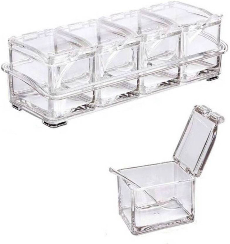 mjshopee Crystal Seasoning Acrylic Box Pepper Salt Spice 1 Piece Spice Set(Crystal)