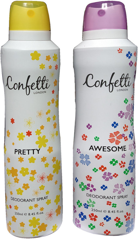 confetti london PRETTY AND AWESOME (PACK OF 2) Deodorant Spray  -  For Women(500 ml, Pack of 2)