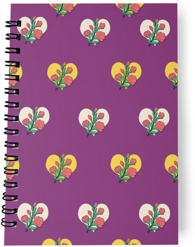 neotericbloom A5 Planner(Neoteric Bloom Stationery Purple Flowers & Hearts Dateless/Undated Monthly Planner, A5, Soft Cover, 80 GSM, 24 Pages (Multi-Colour), Purple)