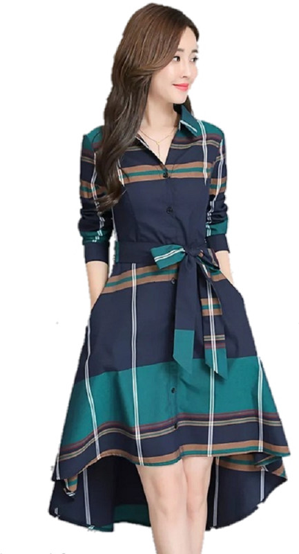sky vision creation Women Fit and Flare Multicolor Dress