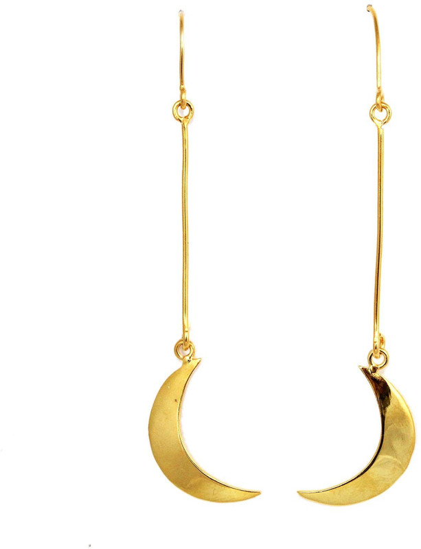 khnfashion Half Moon Earrings Crescent Shape Earrings 24k Gold Plated Earrings For Women Girls Brass Drops & Danglers