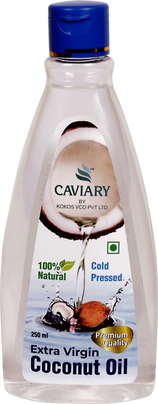 caviary Extra Virgin Coconut Oil (VCO)- Cold Pressed & 100% Natural (250ML) Coconut Oil Plastic Bottle(250 ml)
