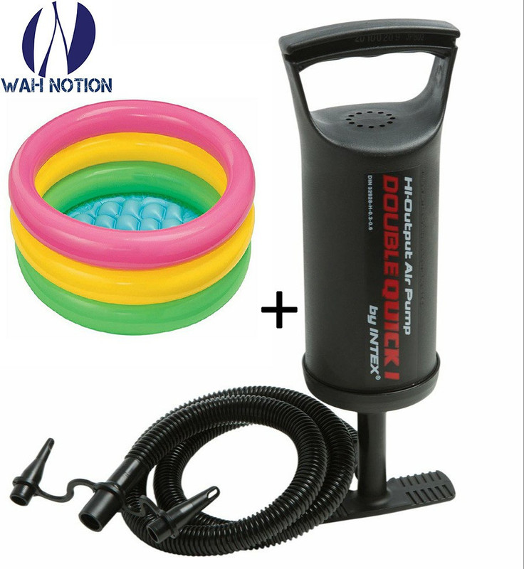 Wah Notion Hand Air Pump + Kids Bath Tub 3 feet. Multi Color For Inflate Hit Me Toys, Bath Tub, Air Sofa And Air Bed (Pack Of 2 )Combo Inflatable Pool Accessory(Multicolor)