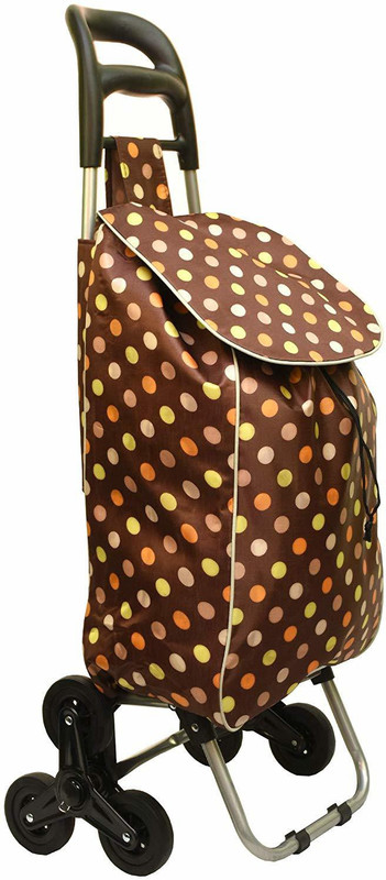 oheligo Steel Body Shopping Trolley Foldable Bag with 6 Wheels Luggage Trolley