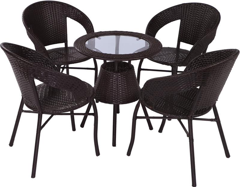 spacepanda mocha brown Metal Table & Chair Set(Finish Color - mocha brown)