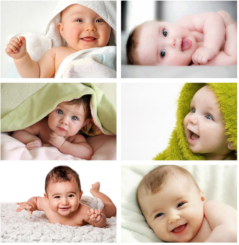 Set of 6 Cute Baby Combo Posters | Smiling Baby Poster | Poster for Pregnant Women | HD Baby Wall Poster for Room decor (12x18-Inch, 300GSM Thick Paper, Gloss Laminated) Paper Print(12 inch X 18 inch, Rolled)