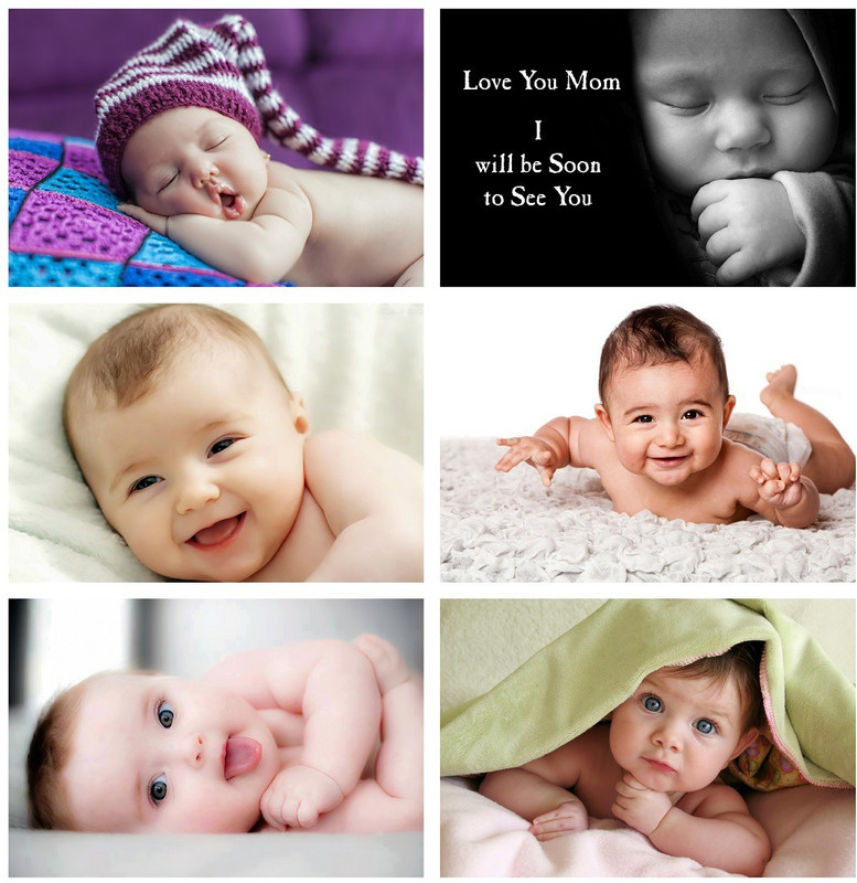 Set of 6 Cute Baby Combo Posters | Smiling Baby Poster | Poster for Pregnant Women | HD Baby Wall Poster for Room decor (12x18-Inch, 300GSM Thick Paper, Gloss Laminated) Paper Print(12 inch X 18 inch, Rolled)