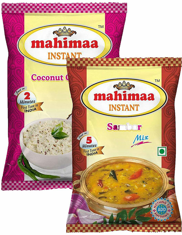 mahimaa instant Sambar and Coconut Chutney Mix 50 g(Pack of 2)