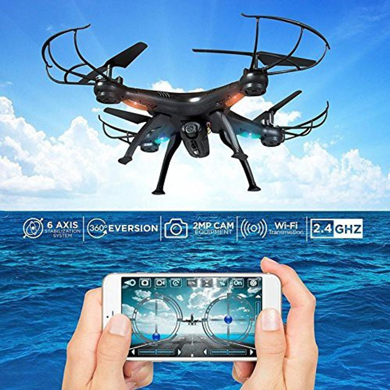 shopme store Wi-Fi FPV R/C 2.4Ghz 6-Axis Vision Quadcopter Drone with 2 MP HD Camera(Drone With Camera Black)