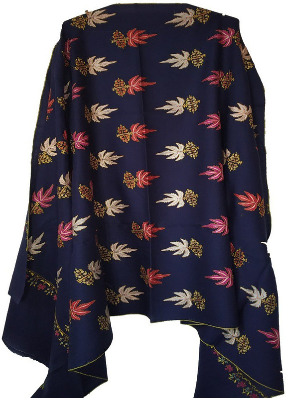 kashmir speciall Pashmina Embroidered Women Shawl(Blue)