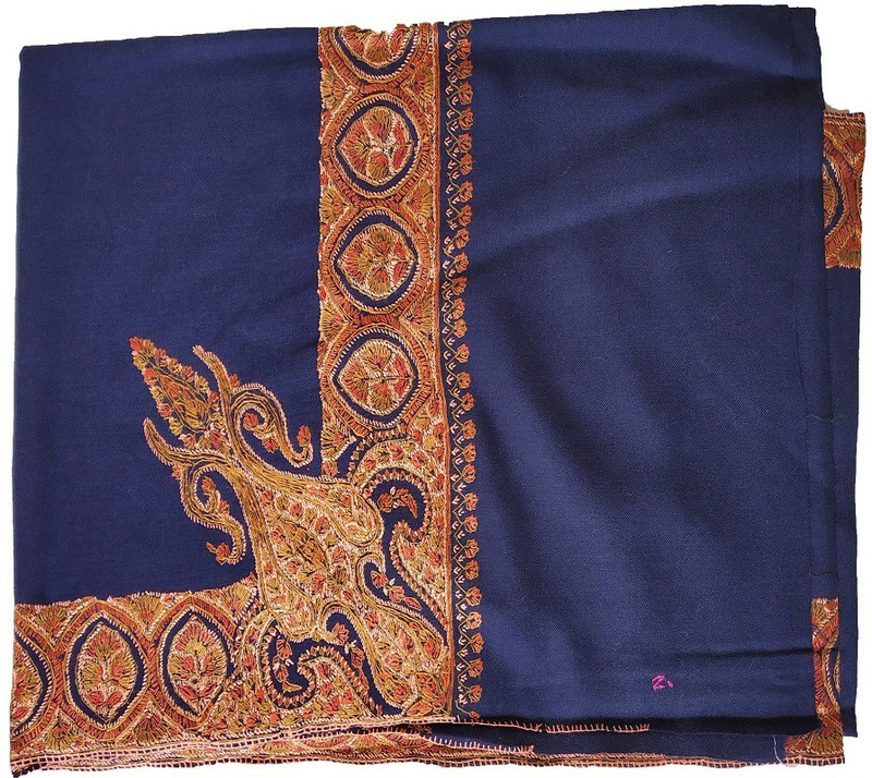 kashmir speciall Pashmina Embroidered Women Shawl(Blue)