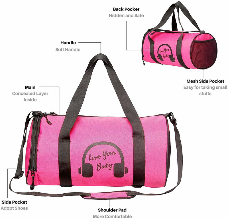 triage Carry onSports Travel Polyester Pink Duffle Bag sports bag(Pink, Sling Bag)