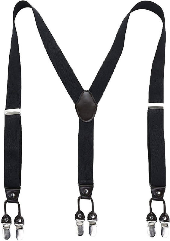 ZACHARIAS Y- Back Suspenders for Men(Black)