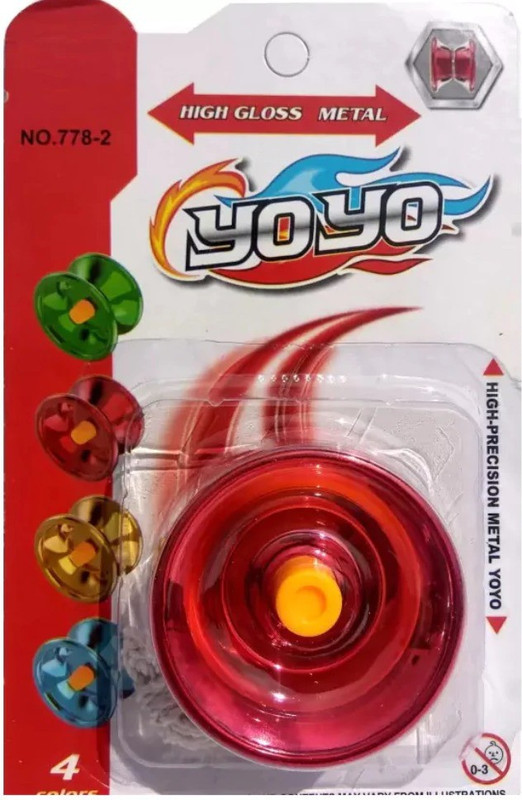ToyGalaxy METAL DIE CAST CHROME SUPER HIGH SPEED YO YO WITH THREAD(Red)