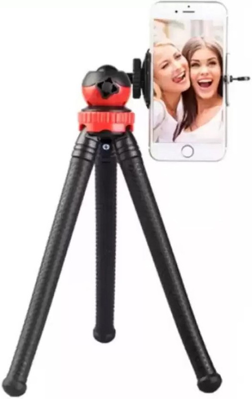 LIFEMUSIC TRIPOD - MZ305 Portable Flexible Octopus Tripod Mobile Phone Stand Tripod Kit(Black, Red, Supports Up to 1200 g)