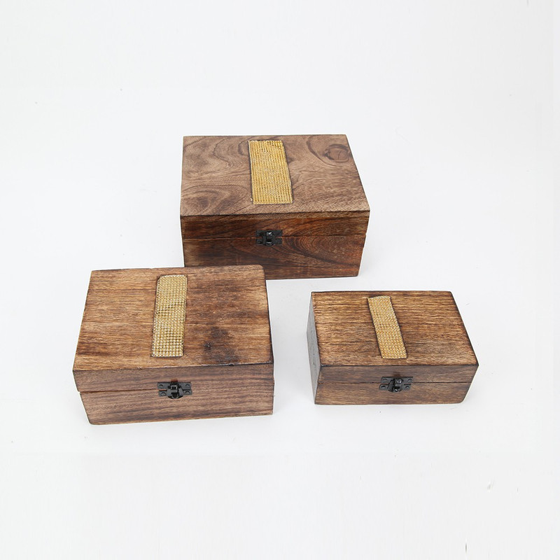brancley decor Gift Item Wooden Box Set Of 3 Storage Box, Jewellery Box Vanity Box(Wood)