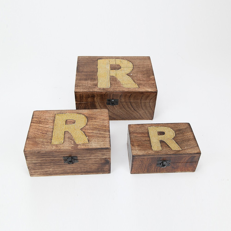 brancley decor Gift Item Wooden Box Set Of 3 Storage Box, Jewellery Box Vanity Box(Wood)