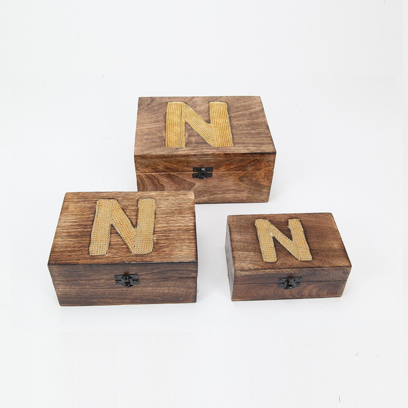brancley decor Gift Item Wooden Box Set Of 3 Storage Box, Jewellery Box Vanity Box(Wood)