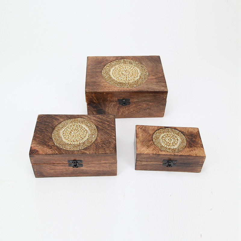 brancley decor Gift Item Wooden Box Set Of 3 Storage Box, Jewellery Box, vanity box, first-aid box Vanity Box(Wood)