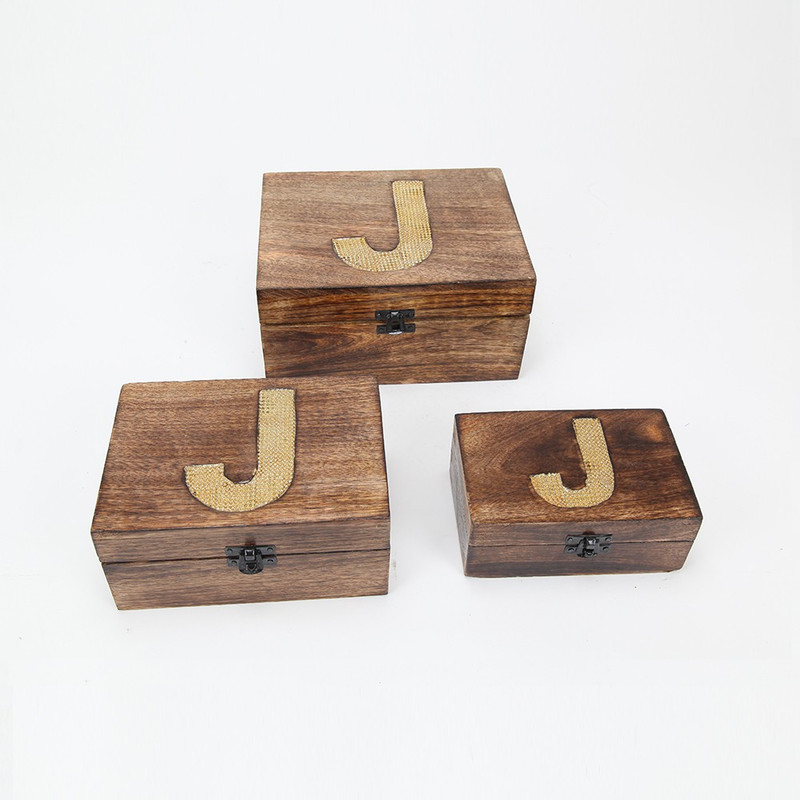 brancley decor Gift Item Wooden Box Set Of 3 Storage Box, Jewellery Box Vanity Box(Wood)