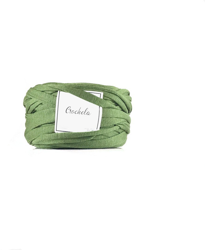 crochela Dark Green Cotton-Polyester T-Shirt Yarn for Crochet/Knitting