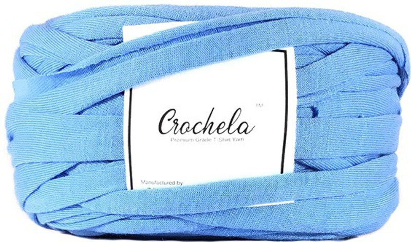 crochela Sky Blue Cotton-Polyester T-Shirt Yarn for Crochet/Knitting