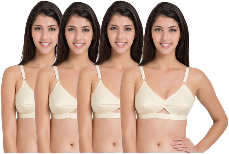 kabua byKabua Beautiful Best Quality Black Cotton Comfortable Fitting Bra Women Full Coverage Non Padded Bra(White)