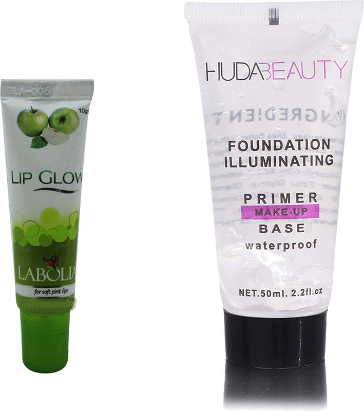 labolia lipgloss & Huda Beauty Primer Foundation(Set of 2)