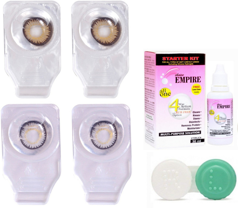 Choice Empire Monthly Disposable(0 dioptres, Colored Contact Lenses, Pack of 4)