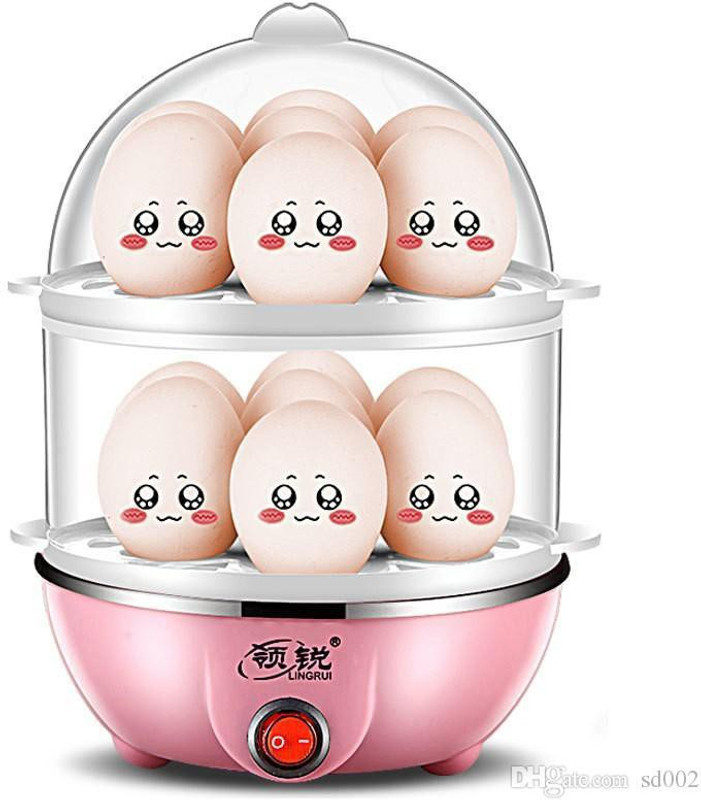 rivansh Electric 2 Layer Egg Boiler Poacher - Compact, Stylish 14 Egg Cooker with Measuring Cup & Steel Bowl boilar Egg Cooker(Multicolor, 14 Eggs)