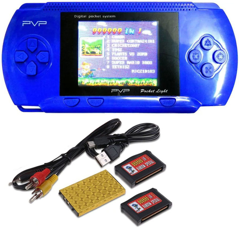 KLUZIE PVP Station Light 3000 8 Bit Portable Built-in Games PVP PSP Game-console 8 GB with Mario, DR MARIO, CONTRA, CRICKET GAME, TURTLE, SUPER MARIO, OTHER 3000 FAMOUS GAMES(Multicolor)