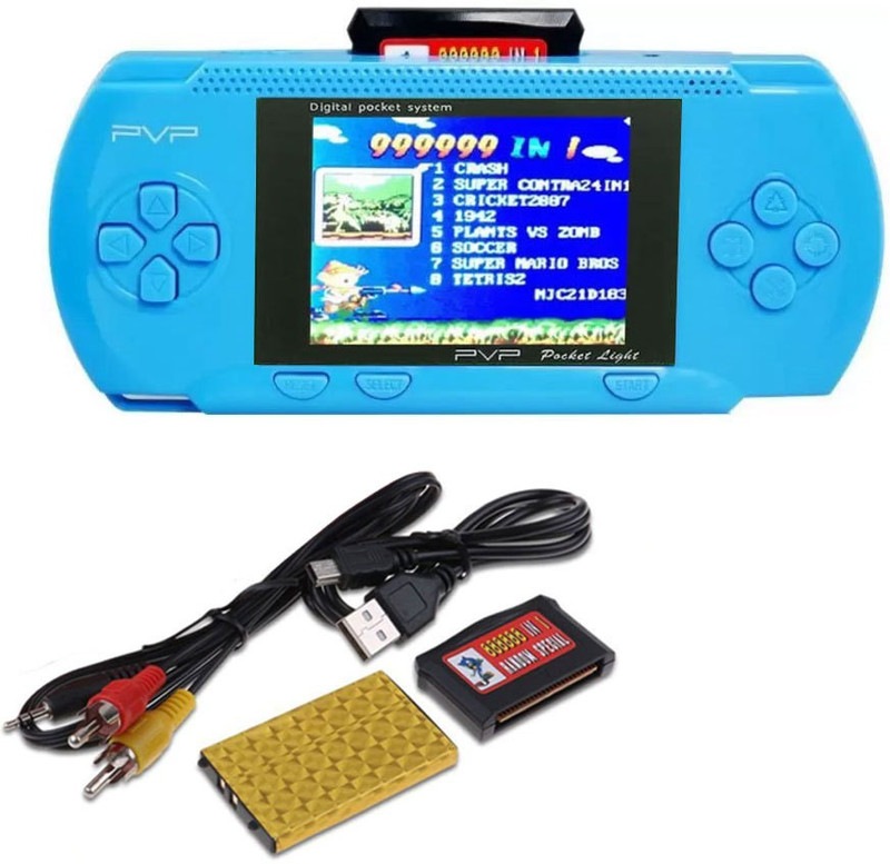 KLUZIE PVP 3000 Built-in Games Portable Video LCD Handheld Player 8 GB with Mario, DR MARIO, CONTRA, CRICKET GAME, TURTLE, SUPER MARIO, OTHER 3000 FAMOUS GAMES(Multicolor)