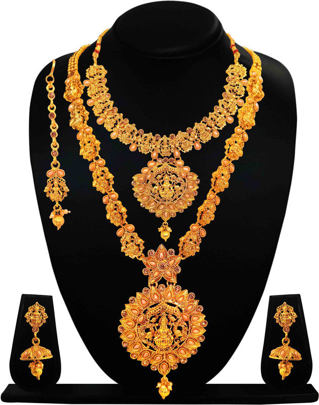 arts chetan Brass Jewel Set(Gold)