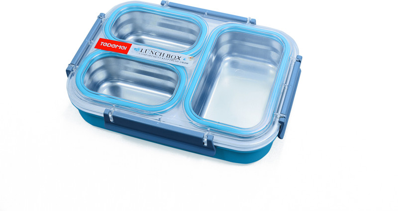 tedemei Insulated Tyffyn Box Thermoware Proof Lunch Box 3 Containers Lunch Box(1200 ml)