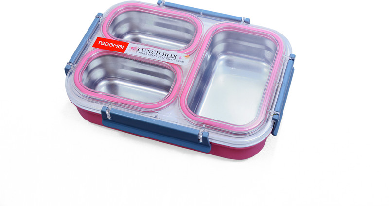 tedemei Insulated Tyffyn Box Thermoware Proof Lunch Box 3 Containers Lunch Box(1200 ml)