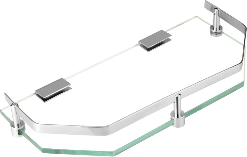 jems exclusive JEMS DIAMOND GLASS SHELF Brass, Glass Wall Shelf(Number of Shelves - 3, Clear)