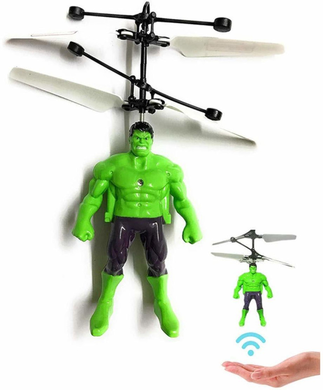 shopme store Kids World Aircraft Flying Hand Induction Control Aircraft Toy Flying Cartoon(Hulk Air craft)