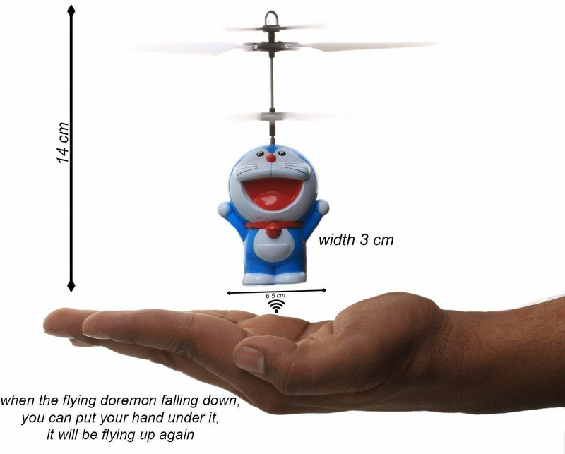 shopme store Kids World Aircraft Flying Hand Induction Control Aircraft Toy Flying Cartoon(Doraemon Air Carft)