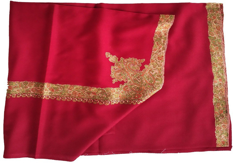 kashmir speciall Pashmina Embroidered Women Shawl(Red)