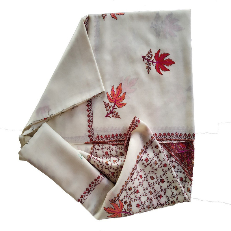 kashmir speciall Pashmina Embroidered Women Shawl(White)