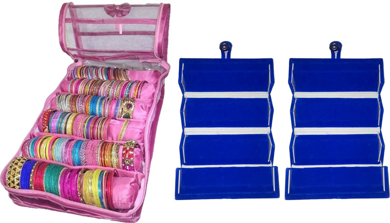 phoenixfaso combo of 6 roll bangle bracelet case jewellery box banlge box ring box vanity box Vanity Box(Multicolor)