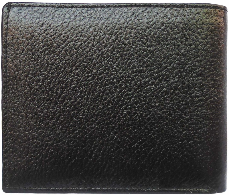 bayo Men Black Genuine Leather Wallet(8 Card Slots)