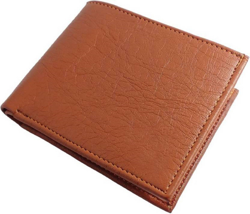 shar Men Tan Artificial Leather Wallet(9 Card Slots)