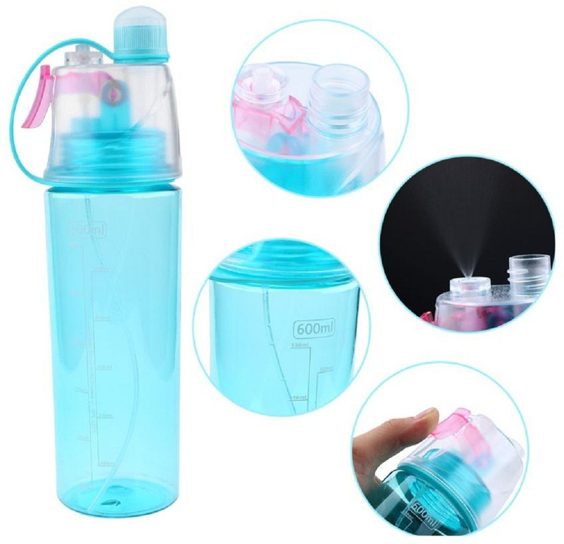 zakheza ZK Spray Water Bottle for outdoor activities 555 600 ml Bottle(Pack of 1, Multicolor)