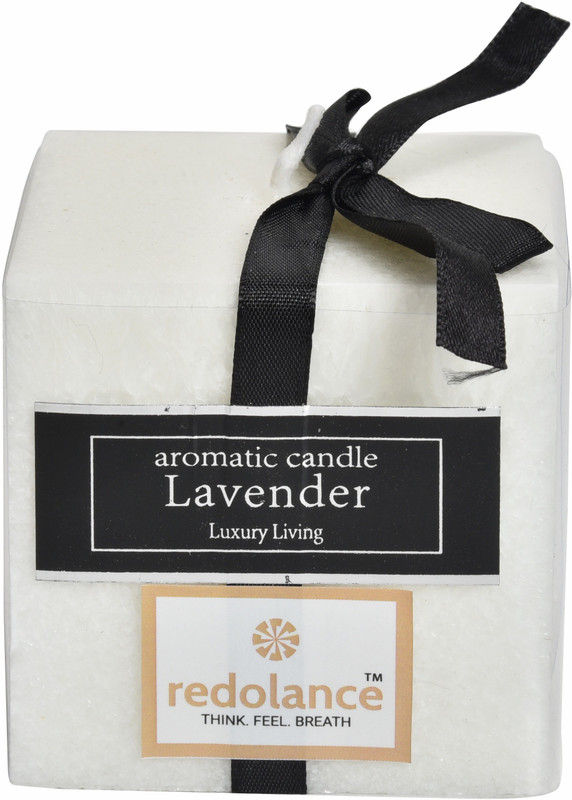 redolance Highly Fragrance Lavender Wax Candle LBH (cm) 7X7X7 Wax 10.58 Oz Candle(White, Pack of 1)
