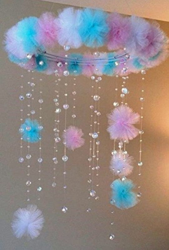 disa Pink, White Crib Mobile Ceiling Hanging - 1 g