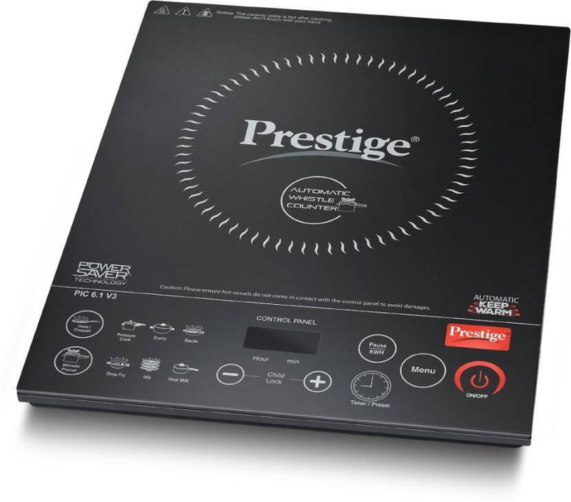 Prestige PIC 6.1V3 WITH NON STICK TIME SAVER KADAI 2 LTR. Induction Cooktop(Black, Touch Panel) Prestige PIC 6.1V3 WITH NON STICK TIME SAVER KADAI 2 LTR. Induction Cooktop(Black, Touch Panel)